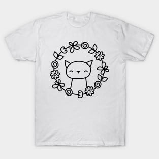 Kitty in flower wreath T-Shirt